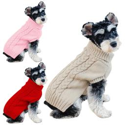 Suéteres de gola alta quente para animais de estimação, cães pequenos e médios, roupas de gatos, colete chihuahua, casaco yorkie macio - Image 1