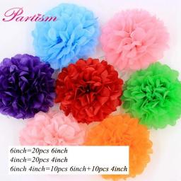 Pompons de papel para decoração de casa, adereços decorativos, bolas coloridas, festa de casamento, 4 pol, 10cm, 6 pol, 15cm, 20PCs - Image 6