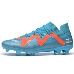 Botas de futebol FG TF masculinas, sapatos de espiga longa, chuteiras de tornozelo alto, tênis de respiração infantil, grama, novo - Image 1