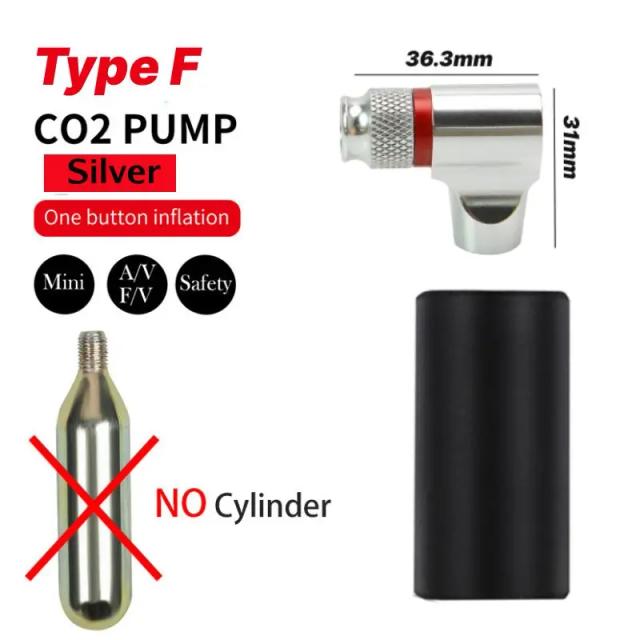 Bomba de Bicicleta Portátil de Alumínio Alloy com Inflador CO2, Adaptador Schrader e Presta, Automática e Segura - Mini Tamanho Ideal