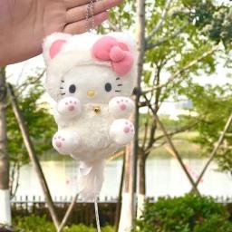 Sanrio Hello Kitty Cartoon Plush Doll, Stuffed Schoolbag Pendant, pequeno ornamento, Girl Gift, Spotify Premium, 10cm - Image 4