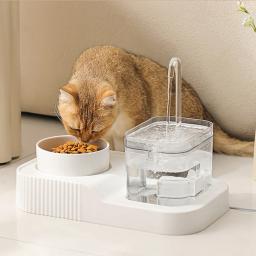 Automático Pet Water Fountain e Food Bowl Set, Mute Drinker, distribuidor elétrico de água, 2 em 1, 1000ml, 33.8oz - Image 1