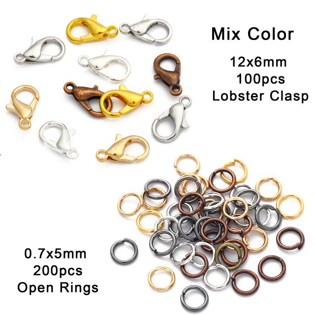 Fechos de Lagosta para DIY: Kits de 100 a 700 Peças para Pulseiras e Colares com Anéis Conectores