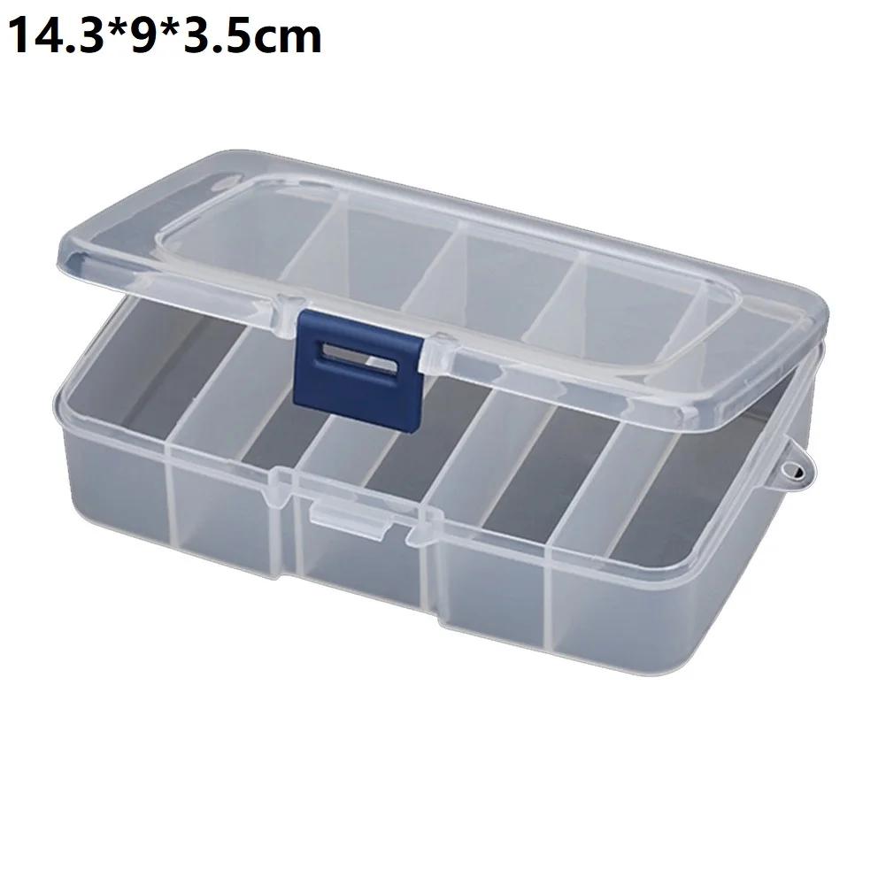 1pc parafusos de ferramenta de plástico caixa de armazenamento ic 14.3*9*3.5 cm artesanato organizador pequena parte recipiente caso 5-grade caixa de ferramentas transparente - Image 1