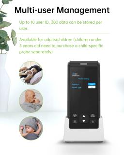 HealthTree médico handheld oxímetro de pulso portátil recarregável oxigênio no sangue monitor freqüência cardíaca para adultos crianças recém-nascidos - Image 5