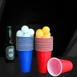 1 conjunto de 24 pces descartável copo plástico cerveja pong jogo kit bolas de tênis copos jogos de tabuleiro fontes de festa para ktv bar pub - Image 2