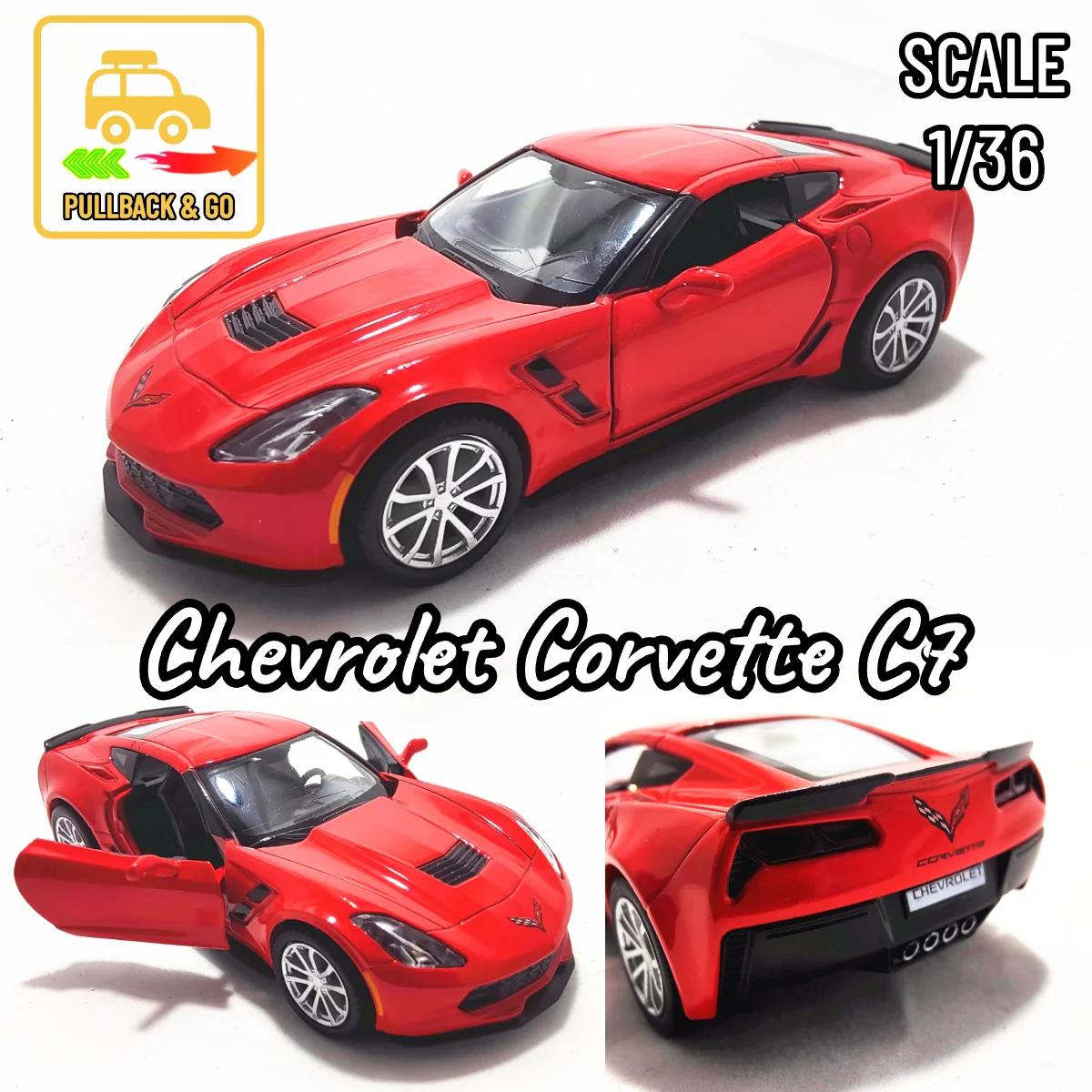 Chevrolet Corvette 1963 escala Metal Diecast carro modelo, pullback, coleção em miniatura, presente de Natal do menino, amigo brinquedo, 1:36 - Image 1
