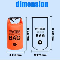 Bolsa seca à prova d'água de 2 litros, armazenamento de natação, caiaque, rio, caminhadas, flutuador, vela, canoa, mergulho, mochila de compressão - Image 4