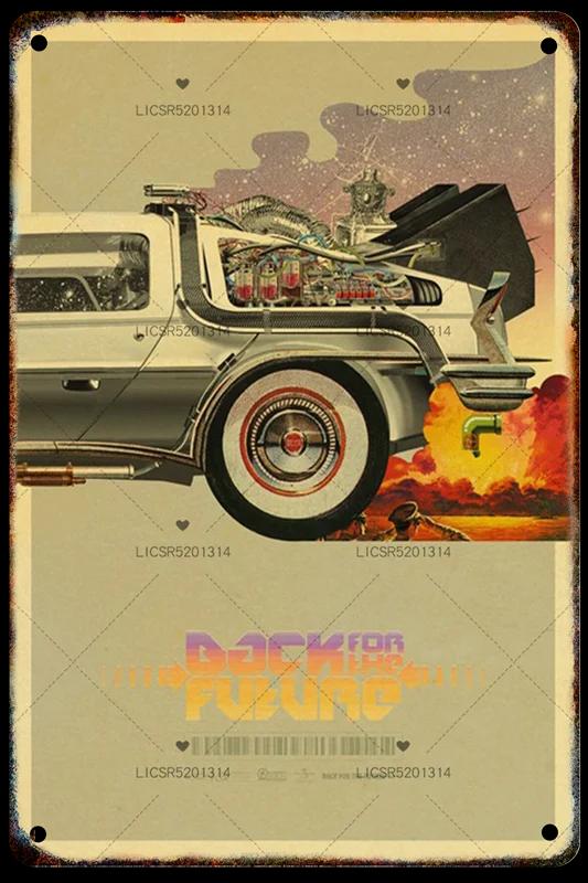 Pôsteres de Metal Vintage Inspirados em De Volta Para o Futuro para Decorar Sua Casa, Sala de Estar, Teatro e Garagem