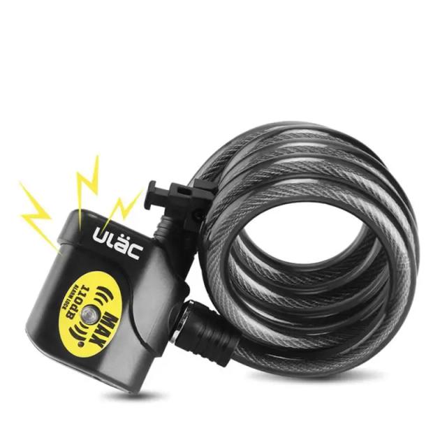 Bloqueio de Alarme Eletrônico Antirroubo Profissional para Bicicleta com 110dB e Fio Alto - Acessórios de Segurança com Frete Grátis