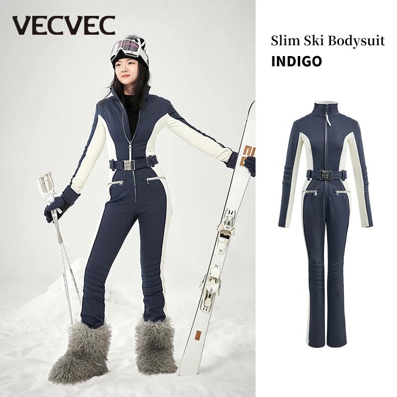 Vecvec-terno de esqui quente para mulheres, terno respirável, à prova de vento, impermeável, jaqueta de neve, esportes ao ar livre - Image 1