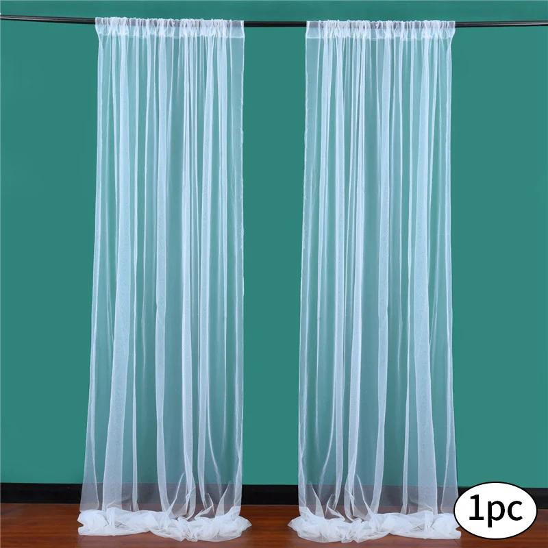 Branco tule cortina para decoração, cortina para festa de casamento, hotel, banquete, atividades ao ar livre, valance - Image 1