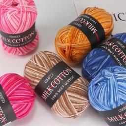 Fio de algodão de leite para DIY Crochet, Soft Baby Knitting, Cachecol e camisola, Bordados e Crochet, 50g por PC - Image 1