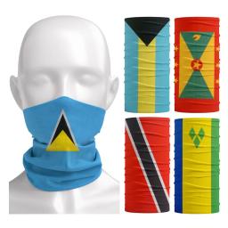 Rosto e pescoço polainas para esportes ao ar livre, Bandeira do Caribe Padrão, Sun Protective Bandana, Ciclismo Scarf, Barbados, Bahamas, Grenada Nações - Image 1