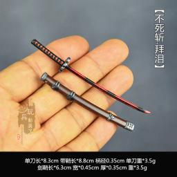 Mini Soldado Espada Miniatura, Faca Samurai, Acessórios Cena Katana, Arma Fria, Mini Lâmina Bainha, 6 "Action Figure Model, Escala 1:12 - Image 5