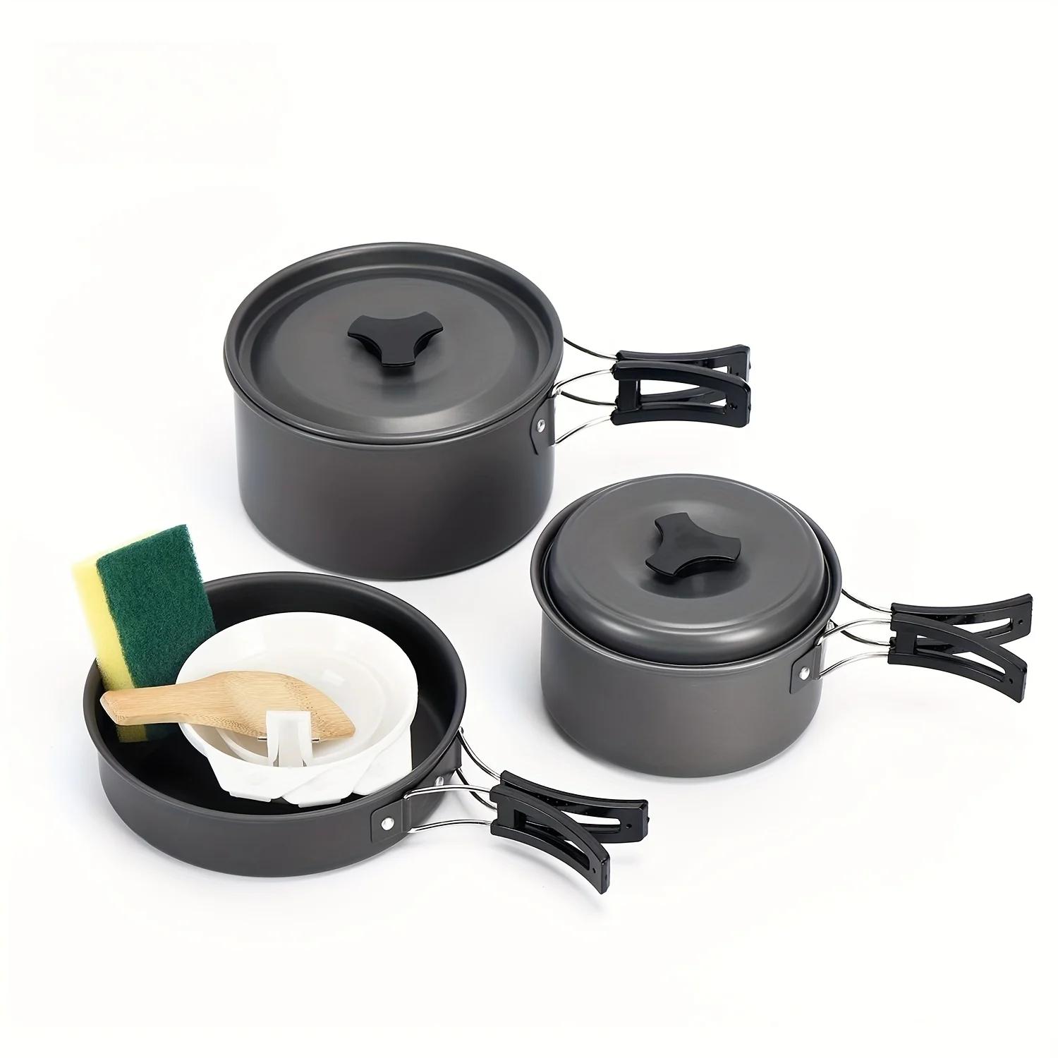 Caminhada Victor-Camping Conjunto De Panelas, Alumínio, Portátil, Ao ar livre, Louça, Panelas, Kit de cozinha, Panela, Tigela, Chaleira, Panela, Caminhadas, Churrasco, Piquenique - Image 1