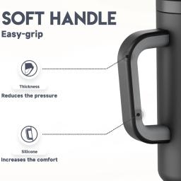 Meoky-Garrafa de Água Isolada a Vácuo, Copo de Aço Inoxidável, Copo Reutilizável, Resistente a Vazamentos, Flip, Casa, Escritório ou Carro, 50oz - Image 4