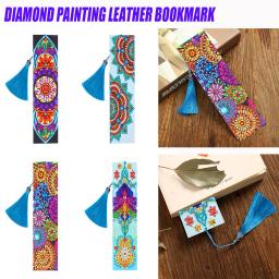 5d diy diamante pintura marcador especial em forma de diamante arte mosaico couro borla livro marcas diamante bordado ponto cruz novo - Image 1
