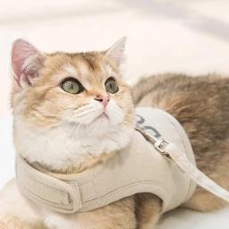 Evitar quebrando cinto de gato livre pequeno cão arnês pet colete reflexivo fiação tração corda cinta peito terno para gatinho andando - Image 3