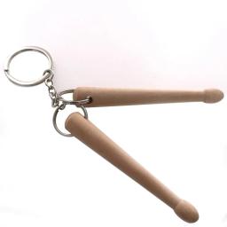 Mini baqueta chaveiro de madeira tambor vara fivela anel chaveiro gadget jóias presentes para o músico aniversário feriado - Image 6