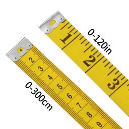 Fita De Medição Portátil, Dupla Escala, Fibra De PVC, Medição Do Corpo, Costura De Pano De Alfaiate, 3M, 120 Polegada - Image 3