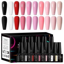 MEET ACROSS 12 Pçs/set 7ml Macaron Gel Unha Polonês Com Caixa Semi Permanente UV Gel Soak Off Nail Art Kit Verniz Para Manicure - Image 2