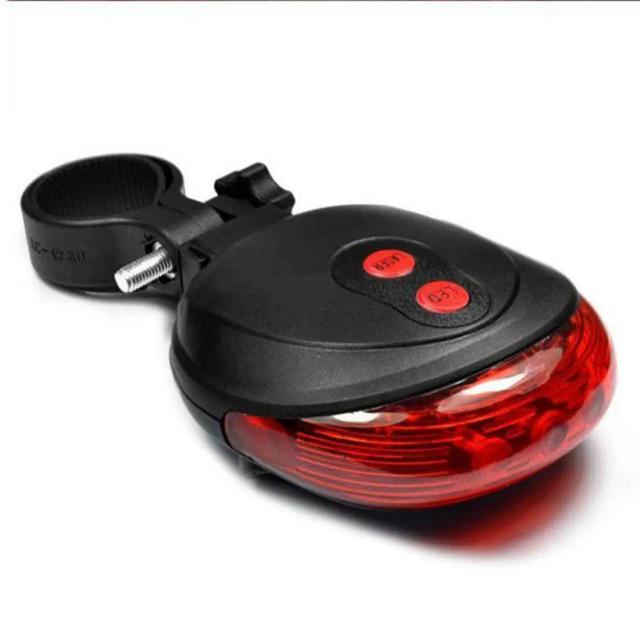 Luz de Segurança Traseira para Bicicleta com LED e Laser - Aviso Visual para Ciclismo e Mountain Bike
