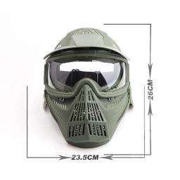 Máscara de Paintball Rosto Inteiro com Óculos, Máscara Tática, Proteção para os Olhos, Jogos de Sobrevivência CS, Airsoft, Lente - Image 5