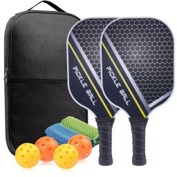 Carbon Fiber Pickleball Racket, Conjunto de 2 Raquetes e 4 Bolas, Exercício Indoor e Outdoor, Alta qualidade - Image 3