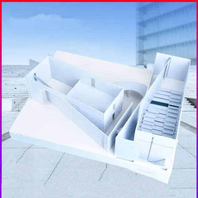 Kits de Montagem de Edifícios em Miniatura em Escala 1:100 - Conjuntos de Arquitetura em ABS Pré-Fabricados