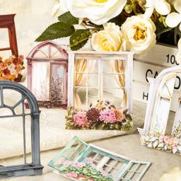 Journamm-Ins Flores Oco Janela Material De Papel, DIY Diário, Colagem Álbum de Fotos, Scrapbooking Decoração, Papelaria, 10pcs por pacote - Image 3