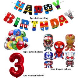 Marvel Super Hero Balão, Spiderman Aluminum Foil Balões, Kids Birthday Party Decoration, Os Vingadores Iron Man Suprimentos - Image 6