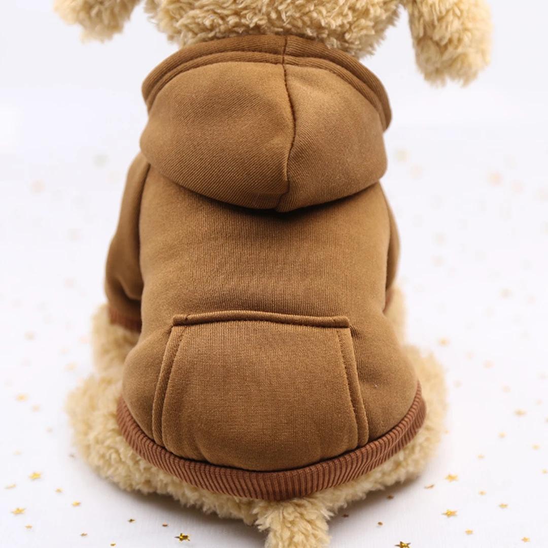 Moletom com capuz quente para cães, roupas para raças médias e pequenas, capuz de cachorros, buldogue francês, peluche, pet suprimentos, inverno - Image 1