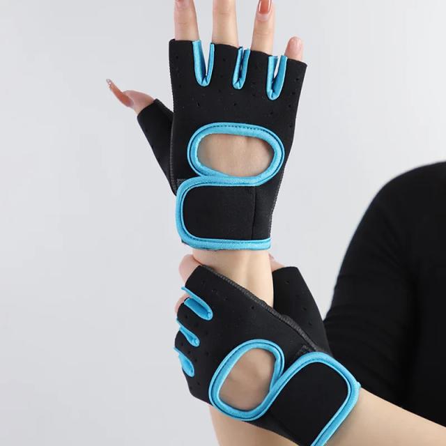 Luvas de Ciclismo e Fitness Meio Dedo Respiráveis com Absorção de Choque