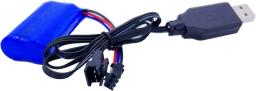 7.4v 600mah 14500 bateria de íon-lítio SM-3P plug para huina 1567/1568/1569 rc carregador/caminhão basculante/bulldozer caminhões de brinquedo de construção - Image 5