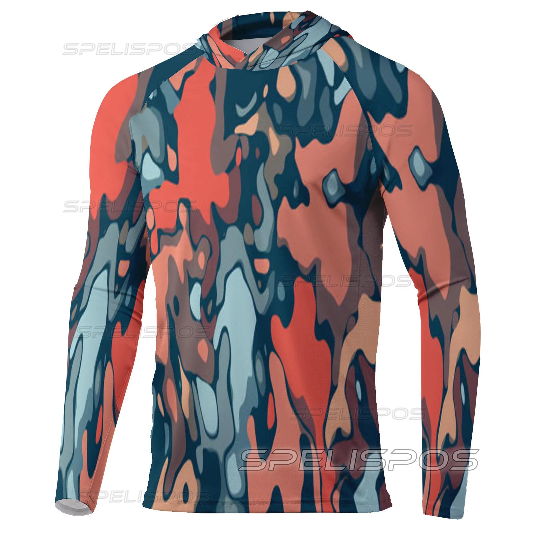 Hoodies camisas de pesca upf 50 + anti-uv iate mar peixe maillot praia engrenagem leve respirável pesca topos usar correndo capuz - Image 1