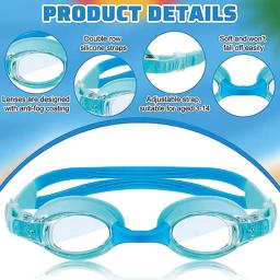 Óculos de natação anti-nevoeiro impermeáveis para crianças, lentes coloridas profissionais, óculos infantis, óculos UV - Image 3