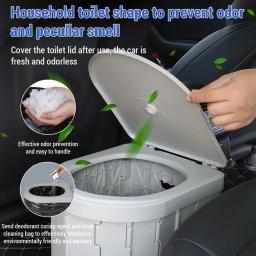 Banheiro portátil para acampar, Conveniente montado no carro, Banheiro dobrável para viagens, Potty portátil ao ar livre, à prova de odor e antiderrapante - Image 6
