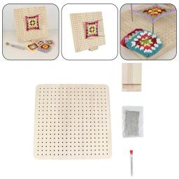 Kit de placa de bloqueio de crochê de bambu de madeira com pinos de haste de aço inoxidável para tricô de lã costura artesanato diy presentes práticos - Image 4