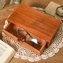 Caixa De Armazenamento De Gaveta De Madeira Retro, Organizador De Mesa, Organização De Armazenamento De Mesa, Jóias Para Casa, Maquiagem, Molho Recipiente De Louça - Image 4