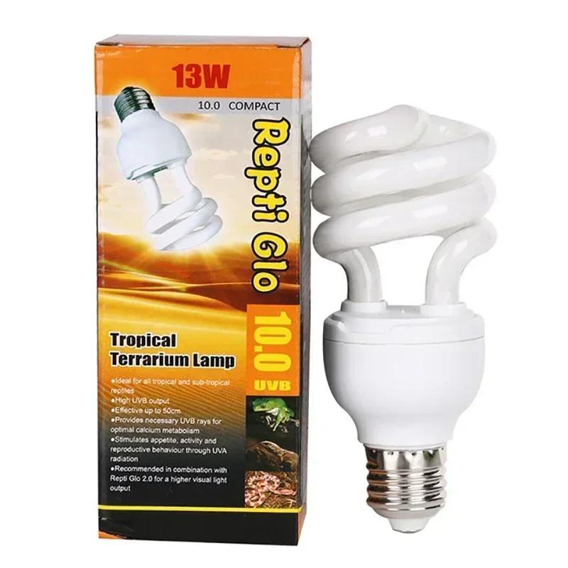 13W UVB Lâmpadas de aquecimento 5.0 10.0 Lâmpada para répteis Luz economizadora de energia Tartaruga Lagarto Cobra Reptile Luzes de aquecimento UVB - Image 1