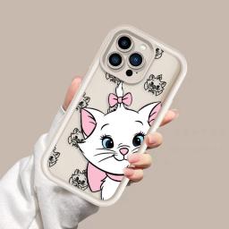 Caixa do telefone da arte do gato de disney-marie, caixa macia do telefone da escada do olho, apropriada para o iphone 15 14 13 12 11 mini xs xr x 8 7 pro max plus - Image 2