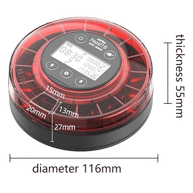 Alimentador Automático de Peixes com Temporizador e Display LCD Recarregável para Aquários