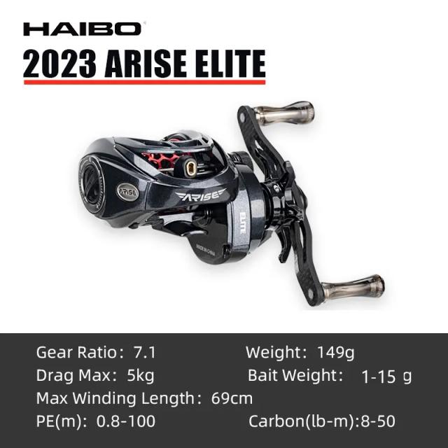 Haibo Arise Elite Carretel de Pesca de Arremesso Fibra de Carbono 149g