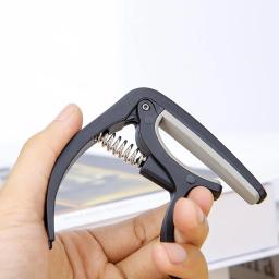 Capo de guitarra acústica ajustável, Capo deslizante movendo-se com 5 picaretas de graça, suporte de 1 picaretas, 4 cordas, 6 cordas, 7pcs - Image 6