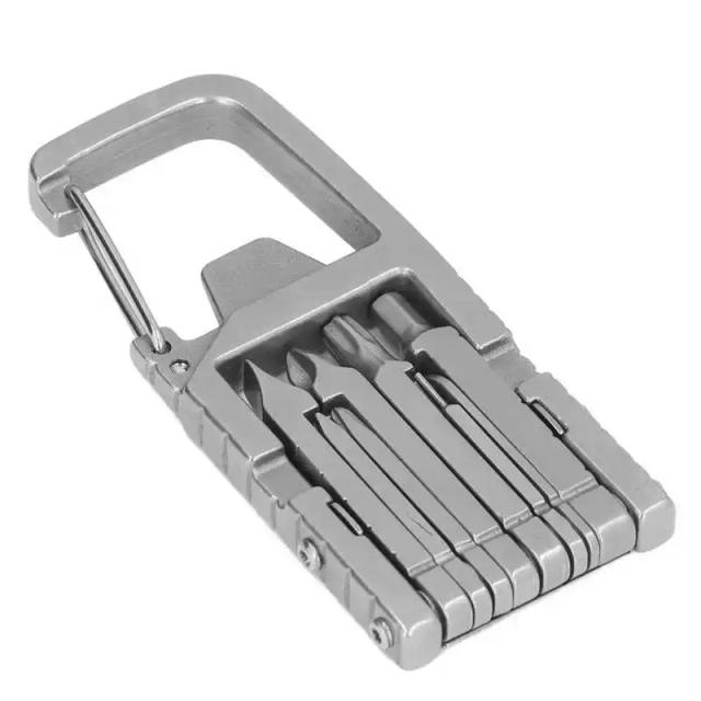 Chaveiro Multitool Dobrável 12 em 1 de Aço Inoxidável para Atividades ao Ar Livre com Bits de Chave de Fenda