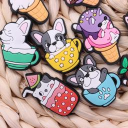 Kawaii PVC Shoe Button para Crianças, Cone, Cão, Fruta, Suco, Fivela, Gato, DIY, Case de Telefone Decorações, Fit, 1-18Pcs - Image 4
