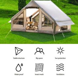 Barraca inflável impermeável exterior, barraca de acampamento fácil portátil da instalação com dossel para 4-8 pessoas - Image 3