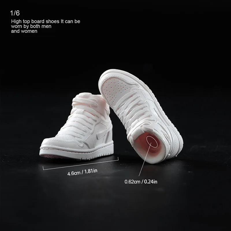 Sapatos de críquete branco modelo tênis, masculino e feminino soldado, pés removíveis, bonecas figura ação do corpo, 1:6 escala, 12" - Image 1
