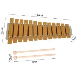 Glockenspiel-Xilofone de madeira com chaves de metal, 13 notas, percussão clássica com 2 marretas, presente para iniciantes e estudantes - Image 2